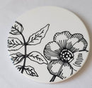 Black and White  Flower design Coaster