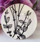 Coaster - plain black and white Bamboo print