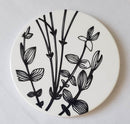 Coaster - plain black and white Bamboo print