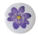 Purple Hepatica Flower Button pin